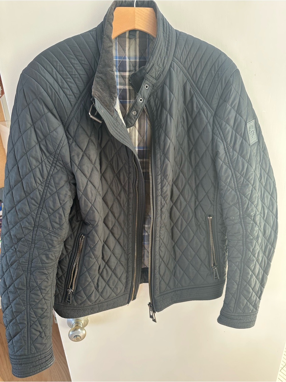 Belstaff men’s quilted motorcycle-inspired jacket